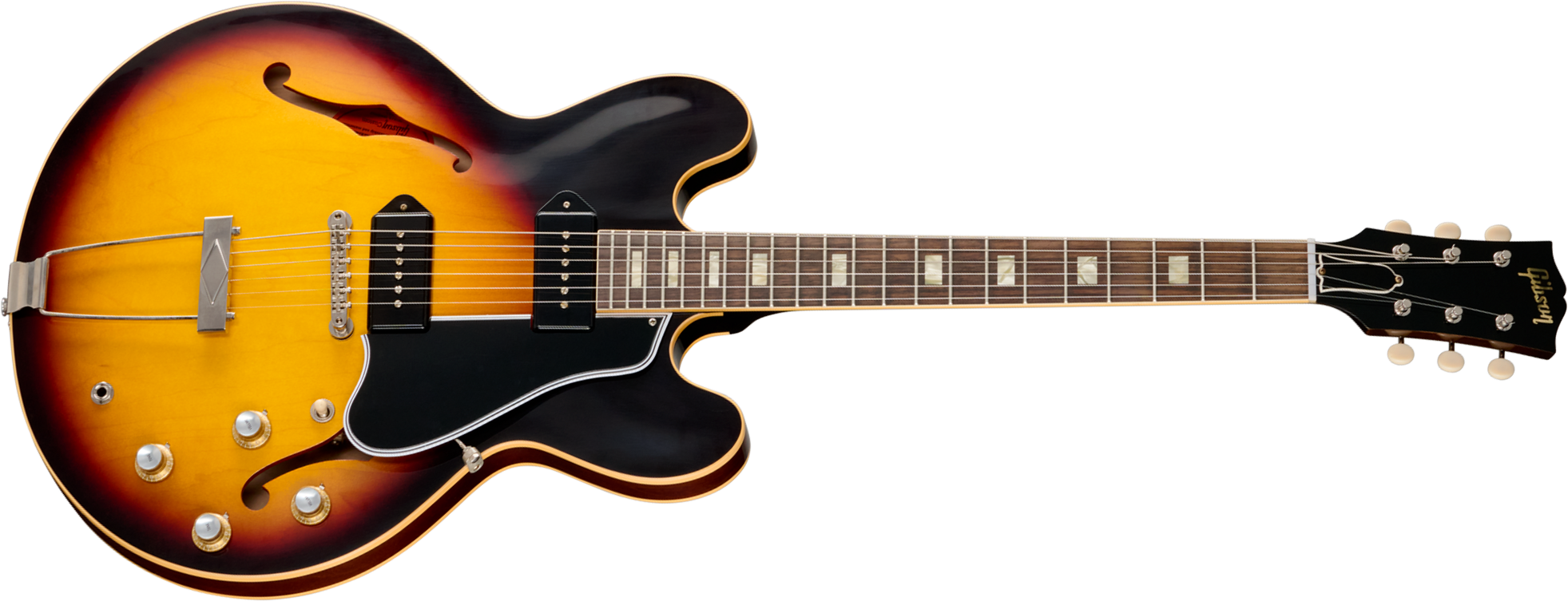Gibson Custom Shop Es330 1962 Reissue Historic 2s P90 Ht Rw - Vintage Burst - Guitarra eléctrica semi caja - Main picture