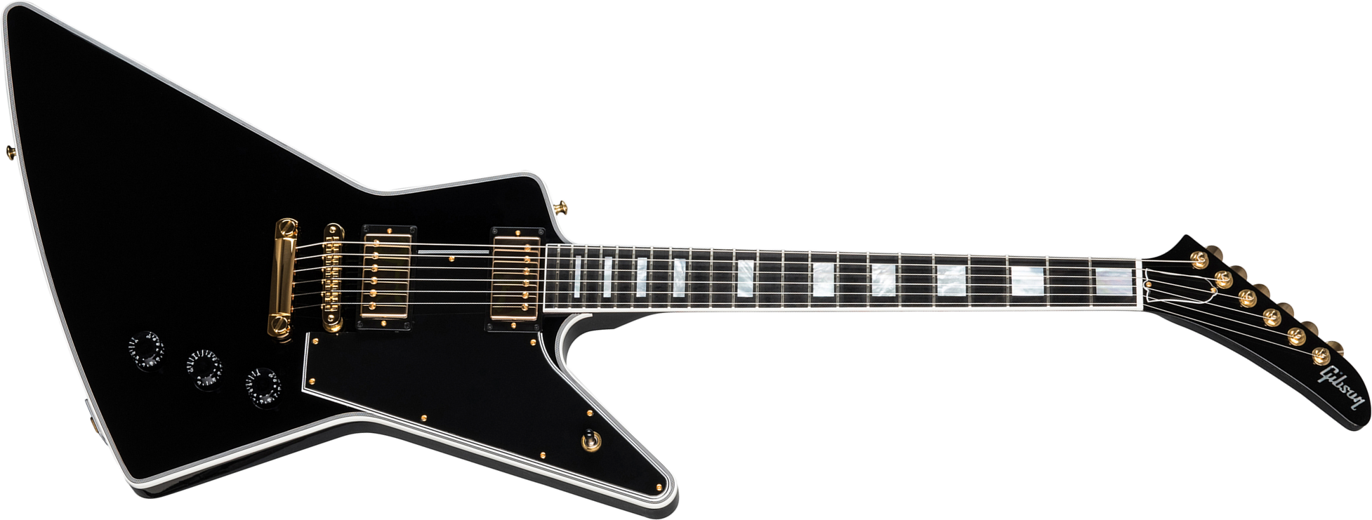 Gibson Custom Shop Explorer Custom 2019 2h Ht Eb - Ebony - Guitarra electrica metalica - Main picture