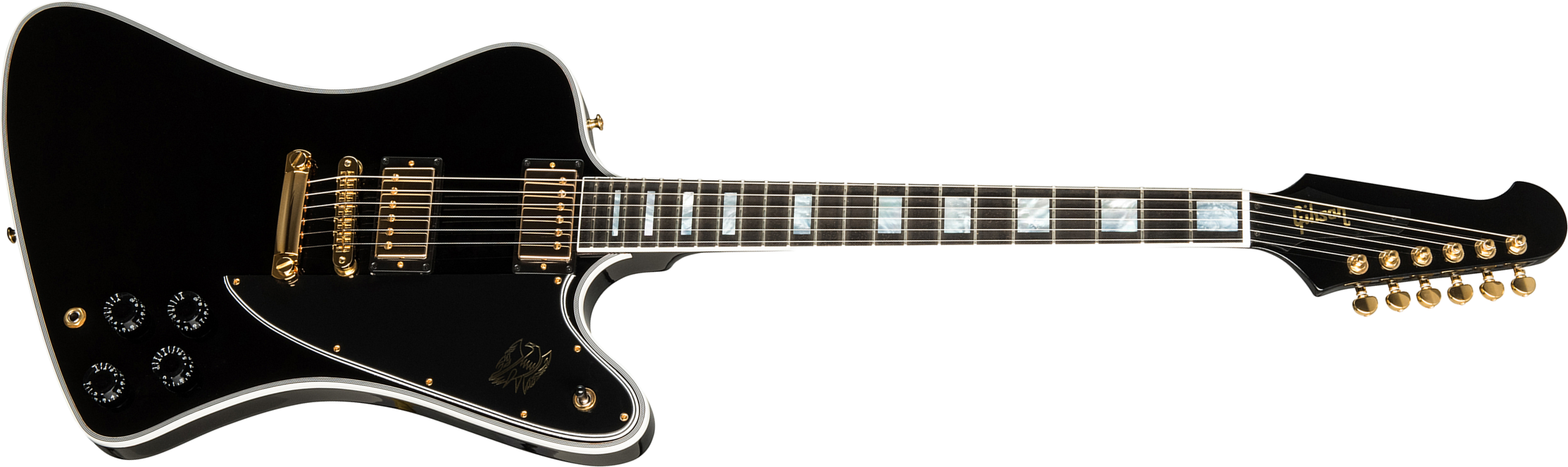 Gibson Custom Shop Firebird Custom 2019 2h Ht Eb - Ebony - Guitarra electrica retro rock - Main picture