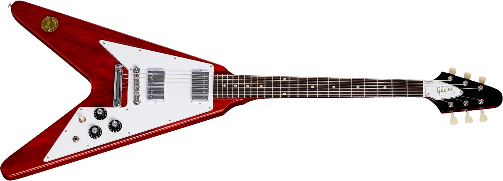 Gibson Custom Shop Flying V 1971 Reissue 2h Ht Rw - Medallion Cherry - Guitarra electrica retro rock - Main picture