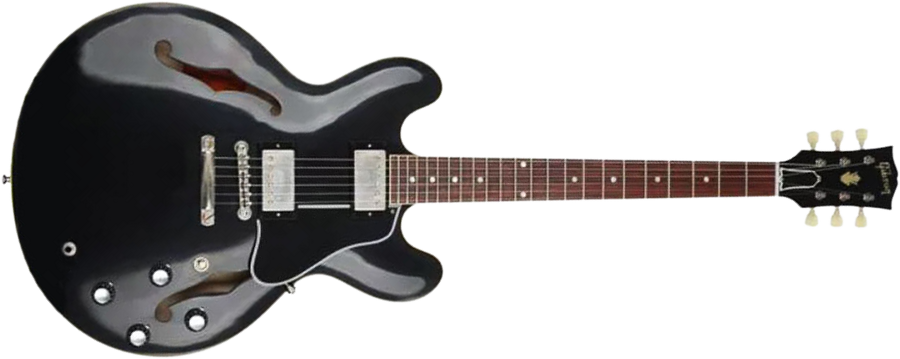 Gibson Custom Shop Historic Es-335 1961 Reissue 2h Ht Rw - Vos Ebony - Guitarra eléctrica semi caja - Main picture
