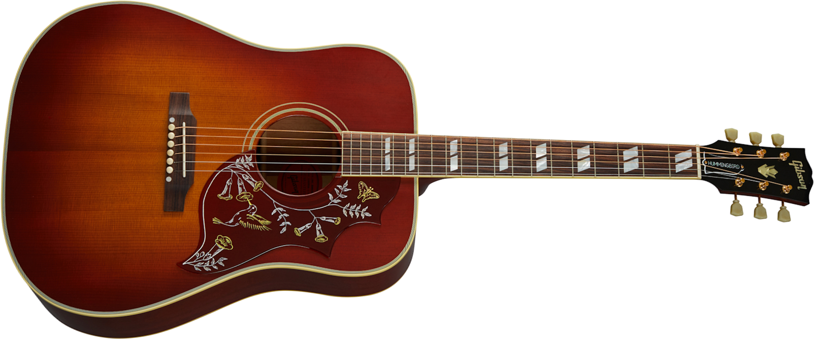 Gibson Custom Shop Hummingbird 1960 Fixed Bridge Dreadnought Epicea Acajou Rw - Vos Heritage Cherry Sunburst - Guitarra acústica & electro - Main pict