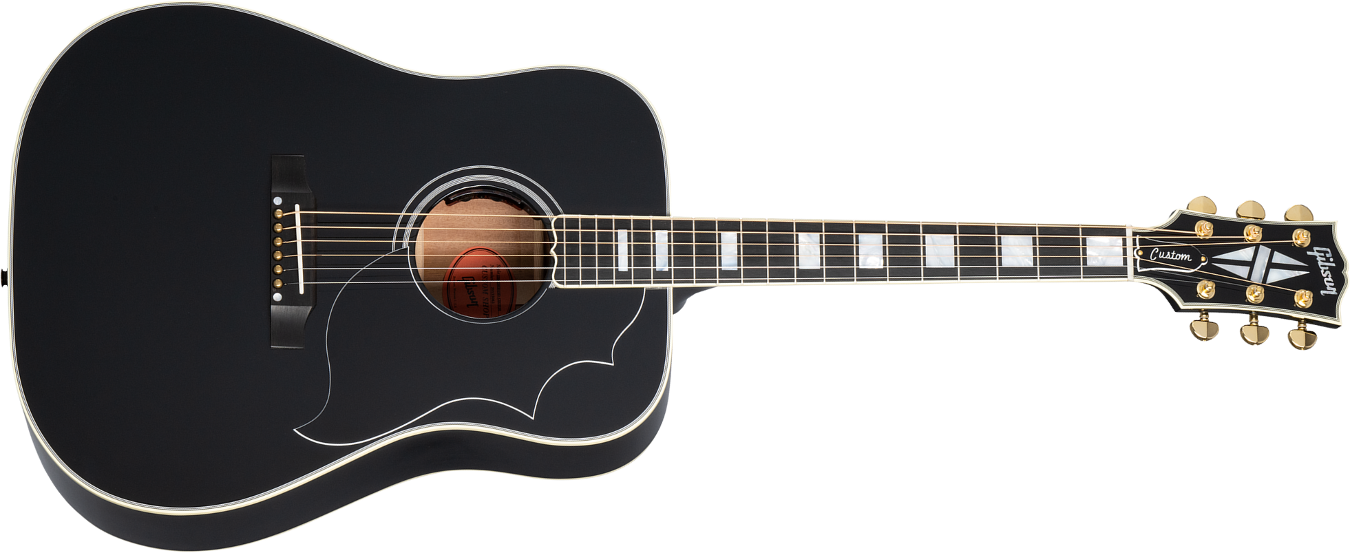 Gibson Custom Shop Hummingbird Custom Dreadnought Epicea Acajou Eb - Ebony - Guitarra electro acustica - Main picture