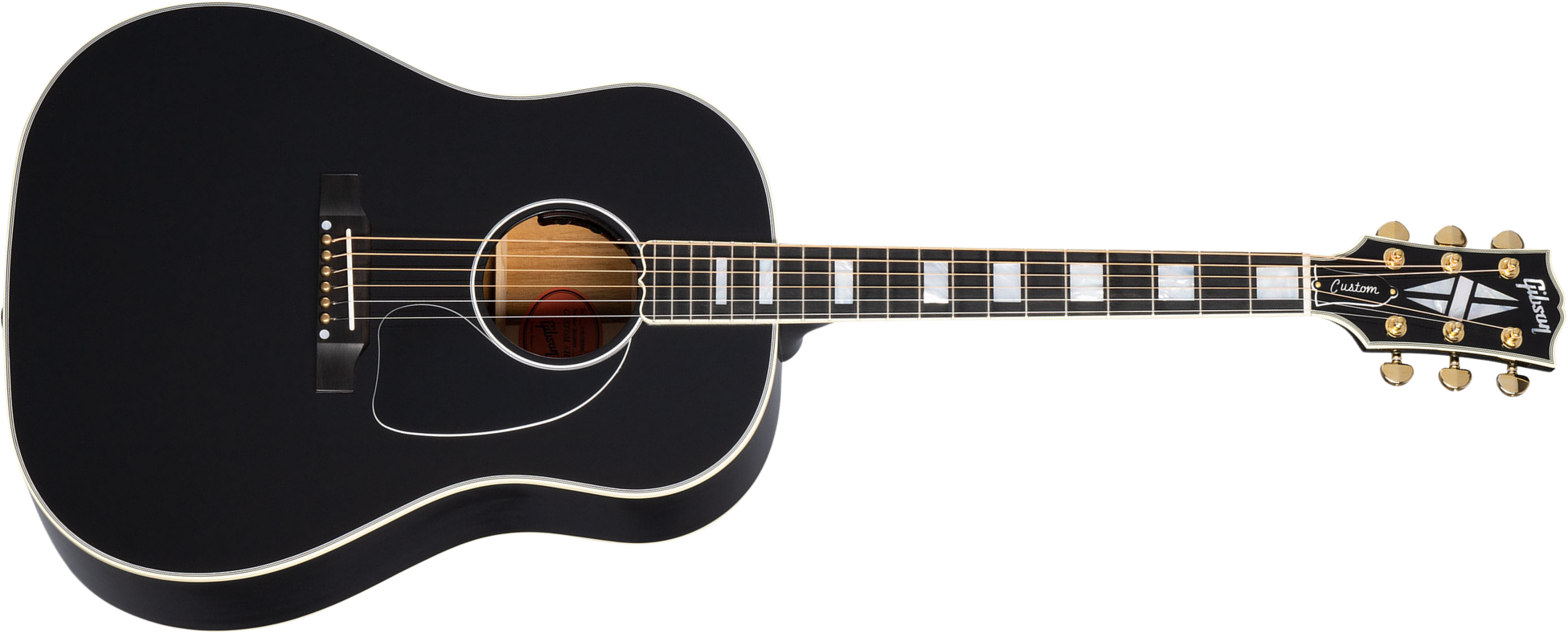 Gibson Custom Shop J-45 Custom Dreadnought Epicea Acajou Eb - Ebony - Guitarra acústica & electro - Main picture