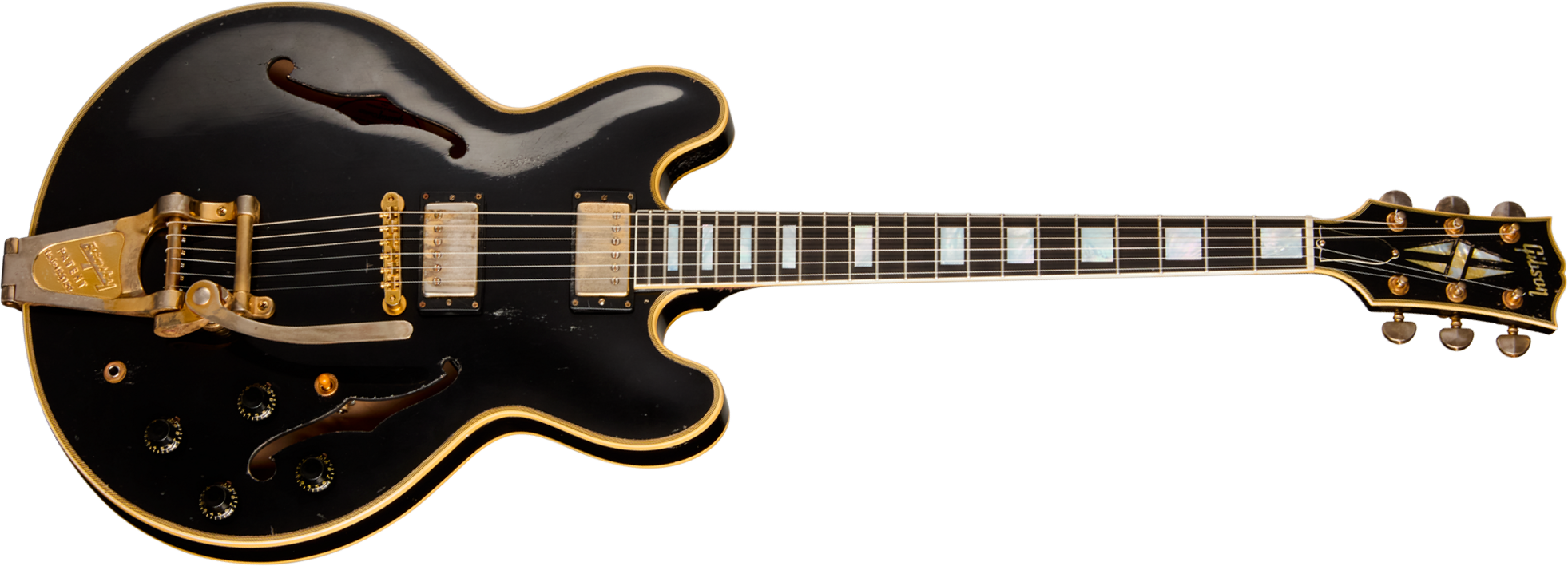 Gibson Custom Shop Keith Richards Es355 1960 Bigsby Collectors Ed. Signed Signature 2h Trem Eb #krsl131 - Murphy Lab Aged Ebony - Guitarra eléctrica s