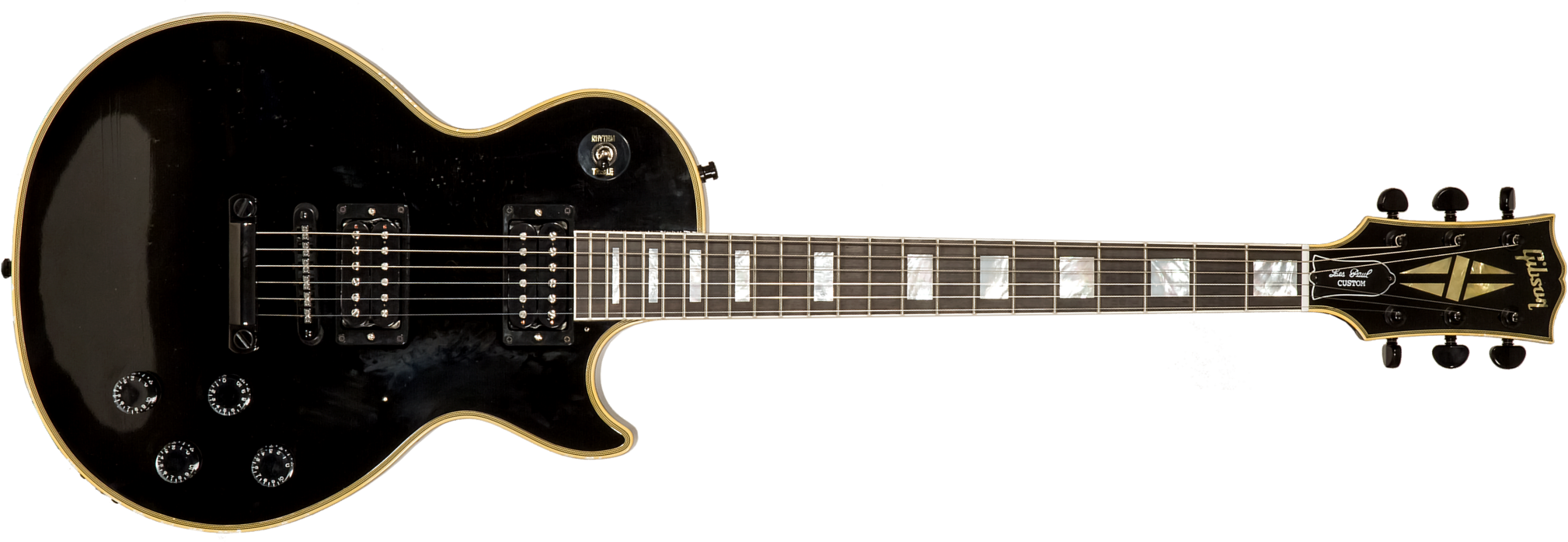 Gibson Custom Shop Kirk Hammett Les Paul Custom 1989 2h Ht Eb #kh009 - Murphy Lab Aged Ebony - Guitarra eléctrica de autor - Main picture