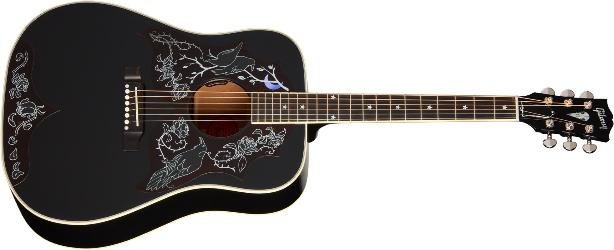 Gibson Custom Shop Kirk Hammett Raven Ltd Signature Epicea Acajou Eb - Emb 28/10 - Ebony - Guitarra folk - Main picture