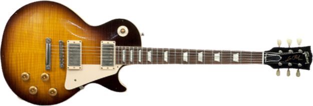 Gibson Custom Shop Les Paul 1960 Reissue 2h Ht Rw - Heavy Aged Bourbon Burst - Guitarra eléctrica de corte único. - Main picture