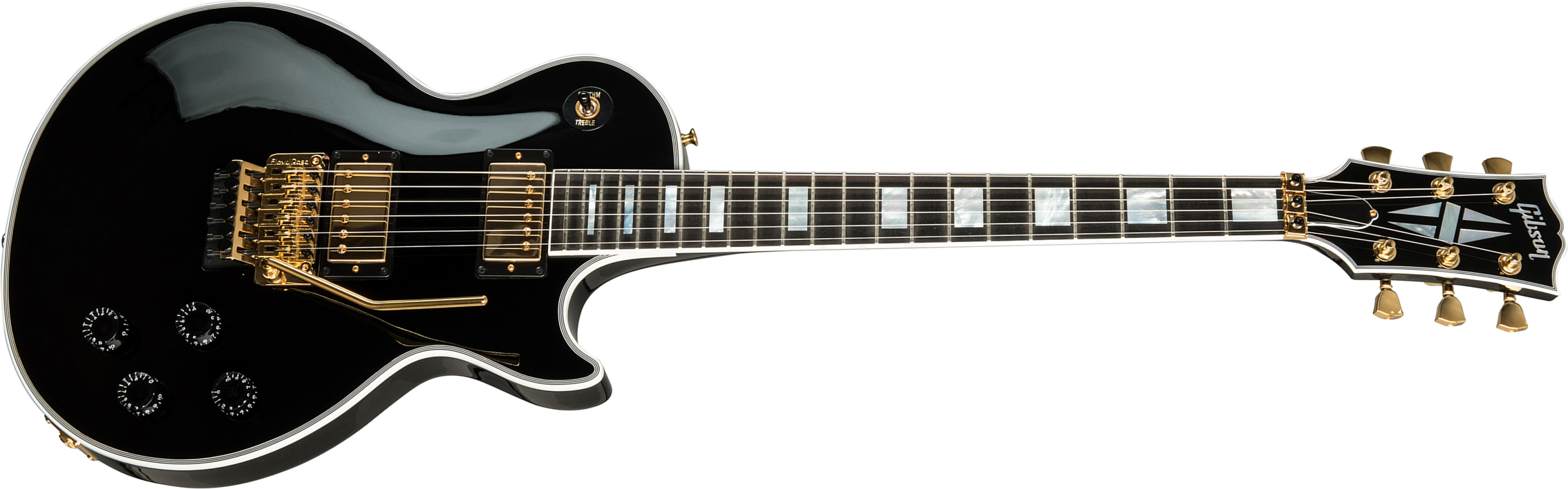 Gibson Custom Shop Les Paul Axcess Custom Floyd Rose 2019 2h Fr Eb - Gloss Ebony - Guitarra eléctrica de corte único. - Main picture