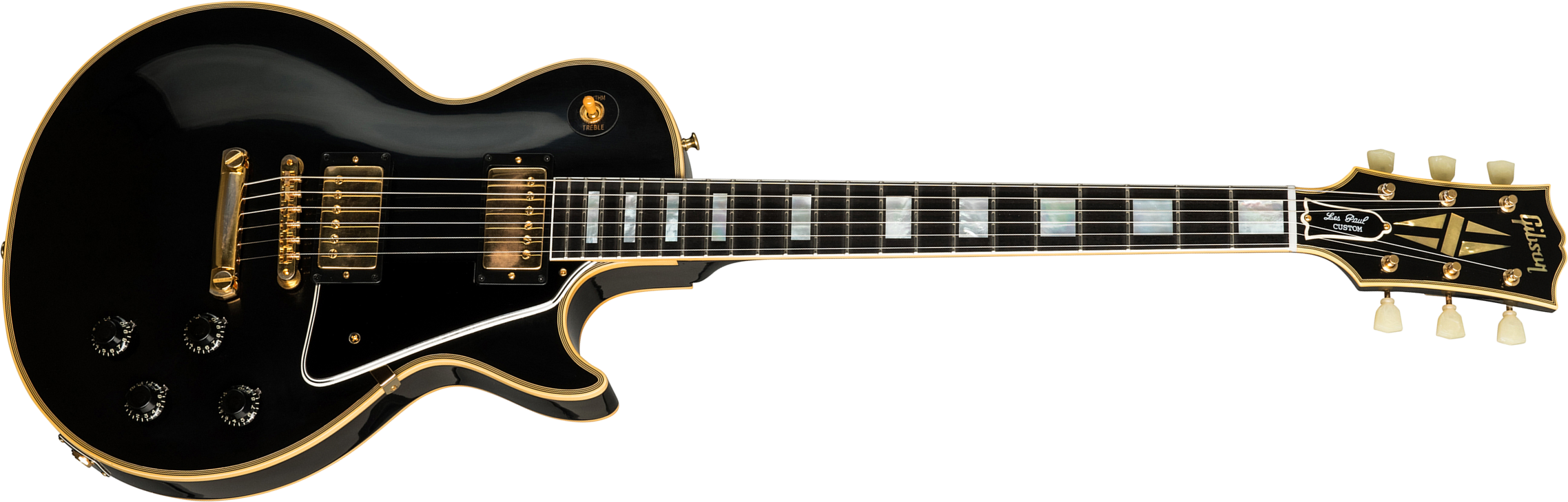 Gibson Custom Shop Les Paul Custom 1957 Reissue 2-pickup 2019 2h Ht Eb - Vos Ebony - Guitarra eléctrica de corte único. - Main picture