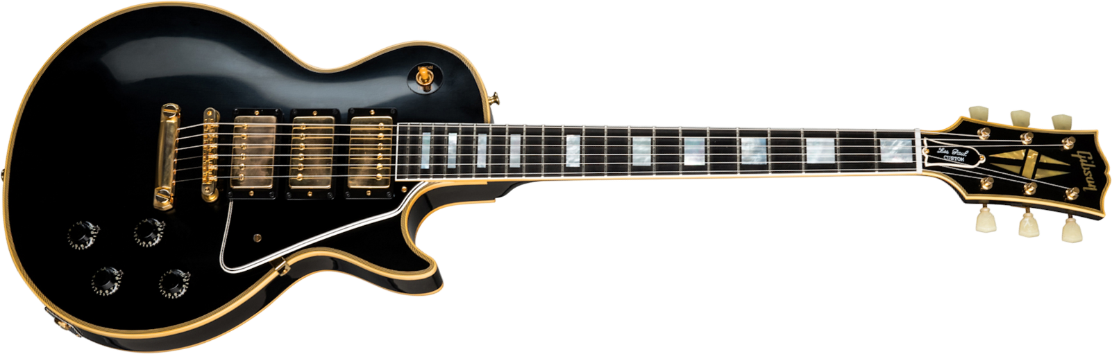Gibson Custom Shop Les Paul Custom 1957 Reissue 3-pickup 2019 3h Ht Eb - Vos Ebony - Guitarra eléctrica de corte único. - Main picture