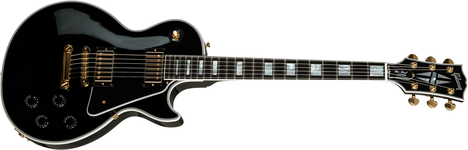 Gibson Custom Shop Les Paul Custom 2019 2h Ht Eb - Ebony - Guitarra eléctrica de corte único. - Main picture