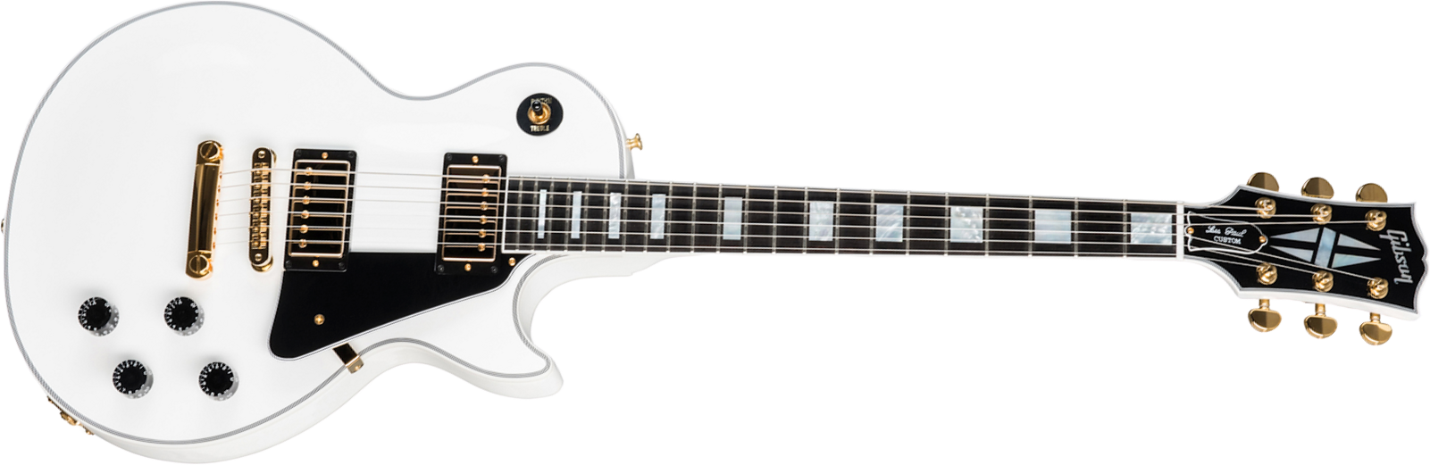 Gibson Custom Shop Les Paul Custom 2019 2h Ht Eb - Alpine White - Guitarra eléctrica de corte único. - Main picture