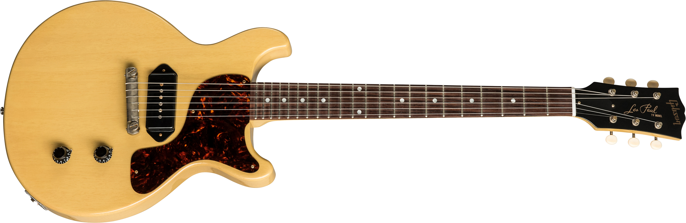Gibson Custom Shop Les Paul Junior 1958 Double Cut Reissue P90 Ht Rw - Vos Tv Yellow - Guitarra eléctrica de corte único. - Main picture