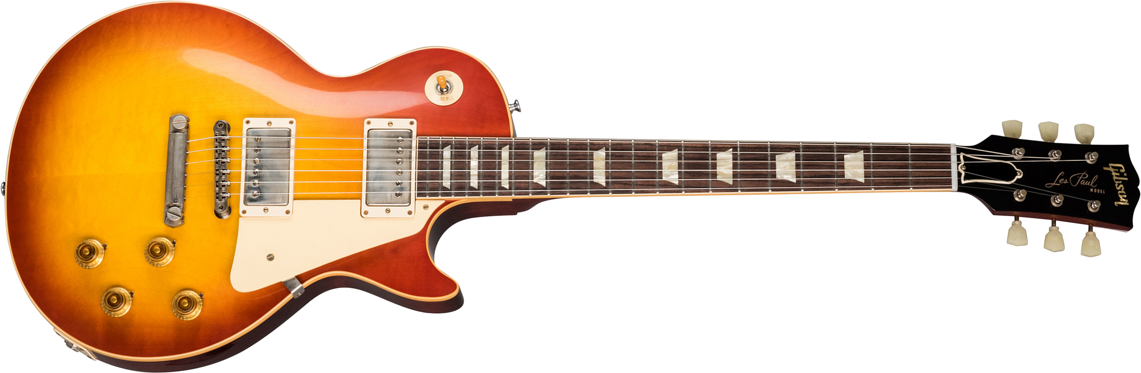 Gibson Custom Shop Les Paul Standard 1958 Reissue 2019 2h Ht Rw - Vos Washed Cherry Sunburst - Guitarra eléctrica de corte único. - Main picture