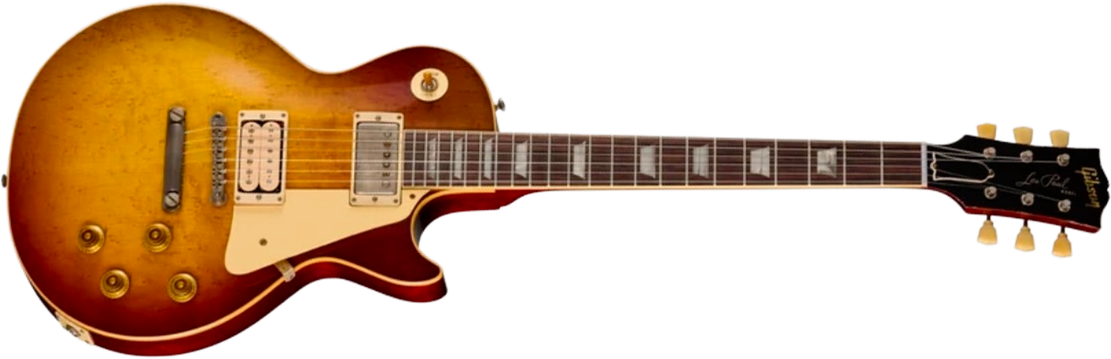 Gibson Custom Shop Les Paul Standard 1959 Birdseye Maple Le Ltd 2h Ht Rw - Murphy Lab Light Aged Peach Tea Burst - Guitarra eléctrica de corte único. 