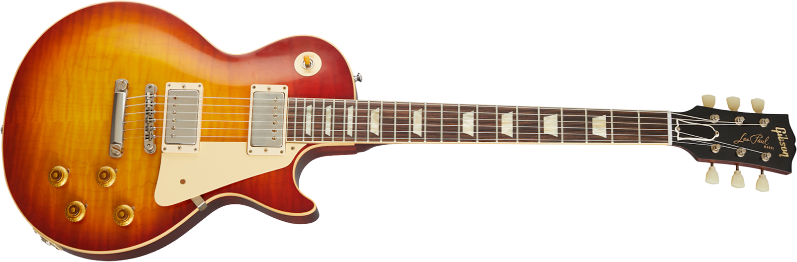 Gibson Custom Shop Les Paul Standard 1959 Reissue 2020 2h Ht Rw - Vos Washed Cherry Sunburst - Guitarra eléctrica de corte único. - Main picture