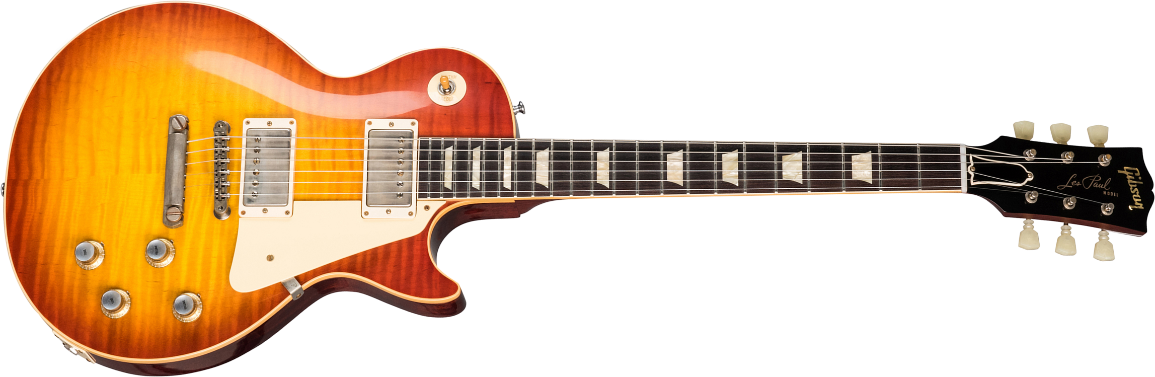 Gibson Custom Shop Les Paul Standard 1960 Reissue 2019 2h Ht Rw - Vos Washed Cherry Sunburst - Guitarra eléctrica de corte único. - Main picture