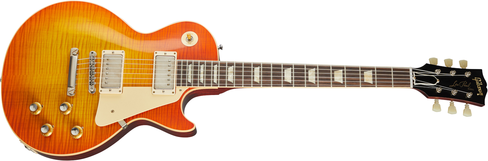 Gibson Custom Shop Les Paul Standard 1960 V2 60th Anniversary 2h Ht Rw - Vos Orange Lemon Fade - Guitarra eléctrica de corte único. - Main picture