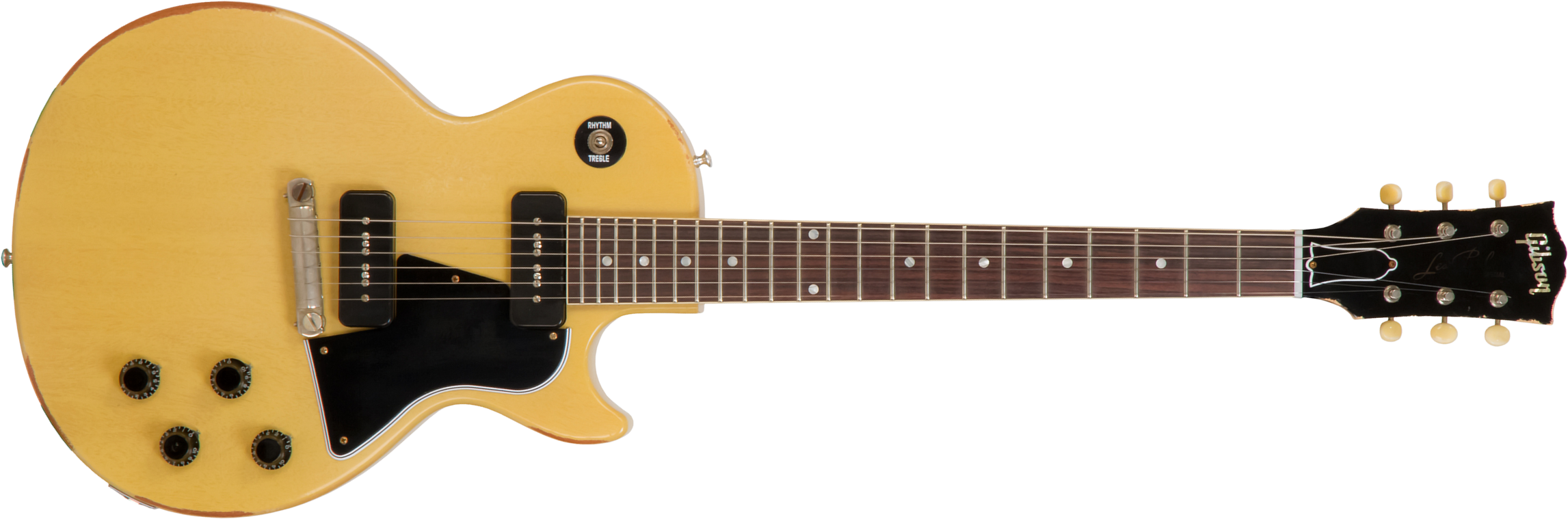 Gibson Custom Shop M2m Les Paul Special 1957 Single Cut Reissue P90 Ht Rw #70811 - Heavy Aged Tv Yellow - Guitarra eléctrica de corte único. - Main pi
