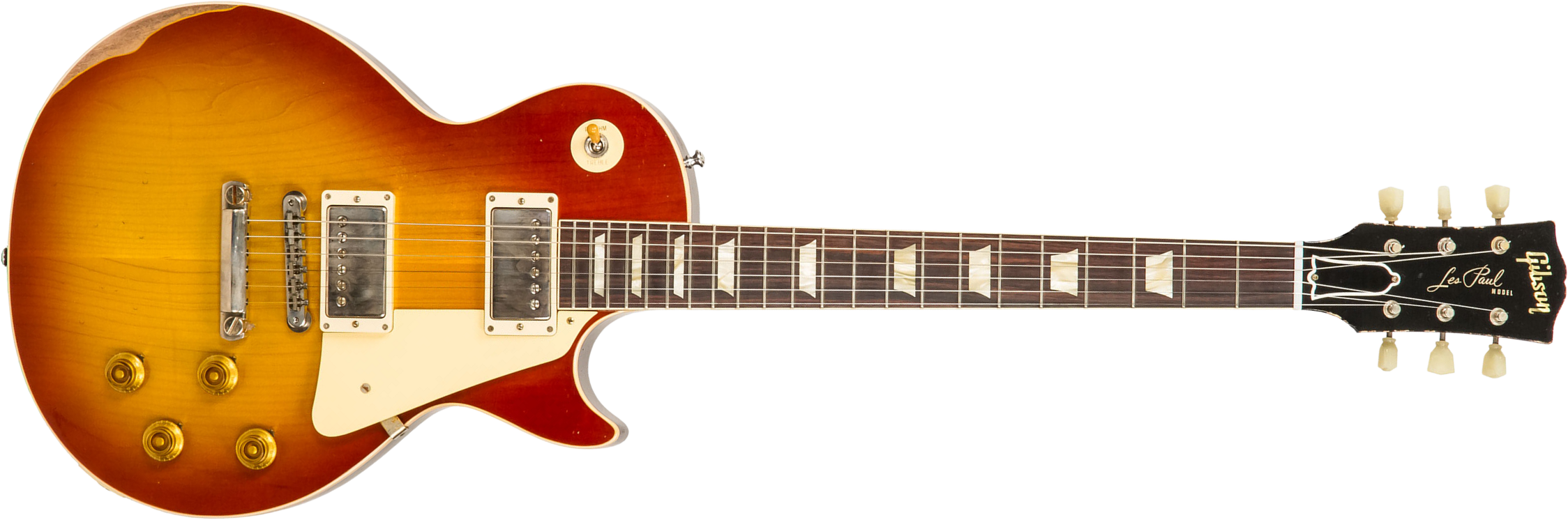 Gibson Custom Shop M2m Les Paul Standard 1958 2h Ht Rw - Heavy Aged '58 Burst - Guitarra eléctrica de corte único. - Main picture