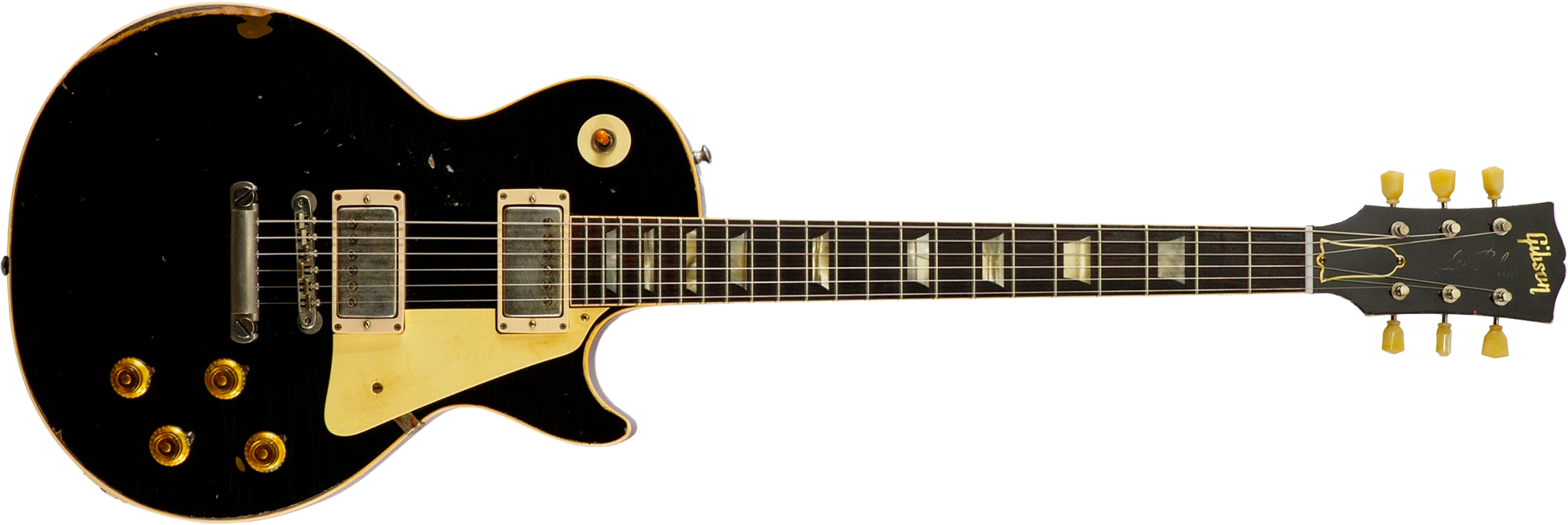 Gibson Custom Shop M2m Les Paul Standard 1958 2h Ht Rw #85546 - Murphy Lab Light Aged Ebony O. Gold - Guitarra eléctrica de corte único. - Main pictur