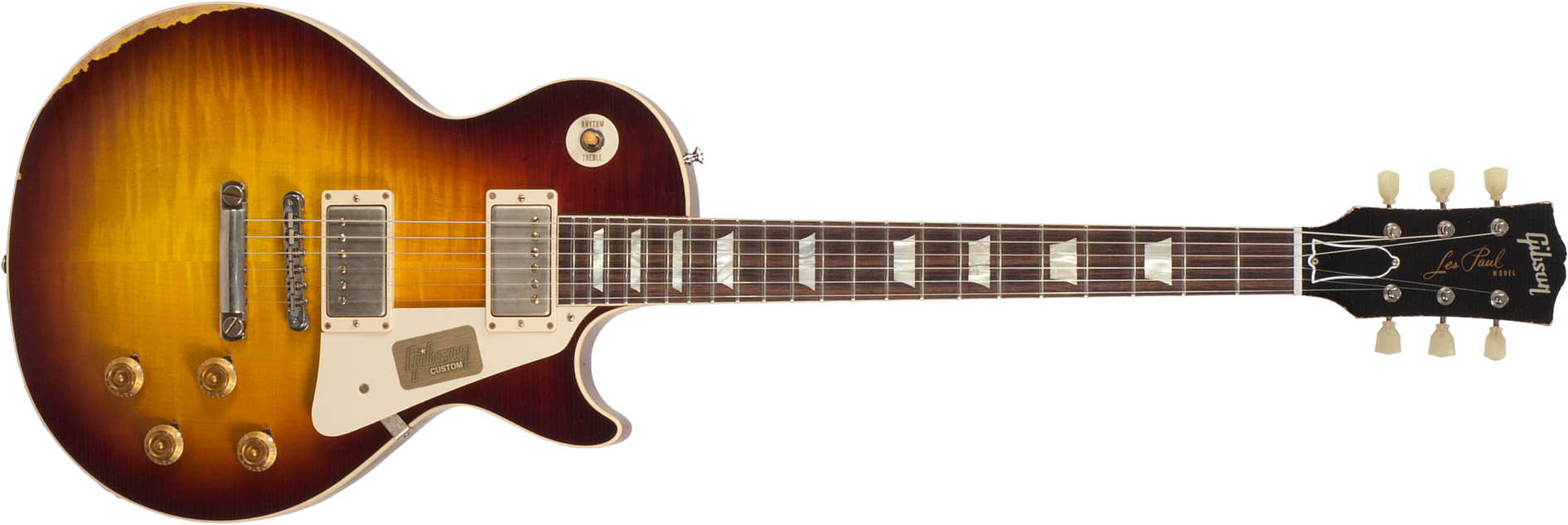 Gibson Custom Shop M2m Les Paul Standard 1958 2h Ht Rw #r862322 - Aged Bourbon Burst - Guitarra eléctrica de corte único. - Main picture