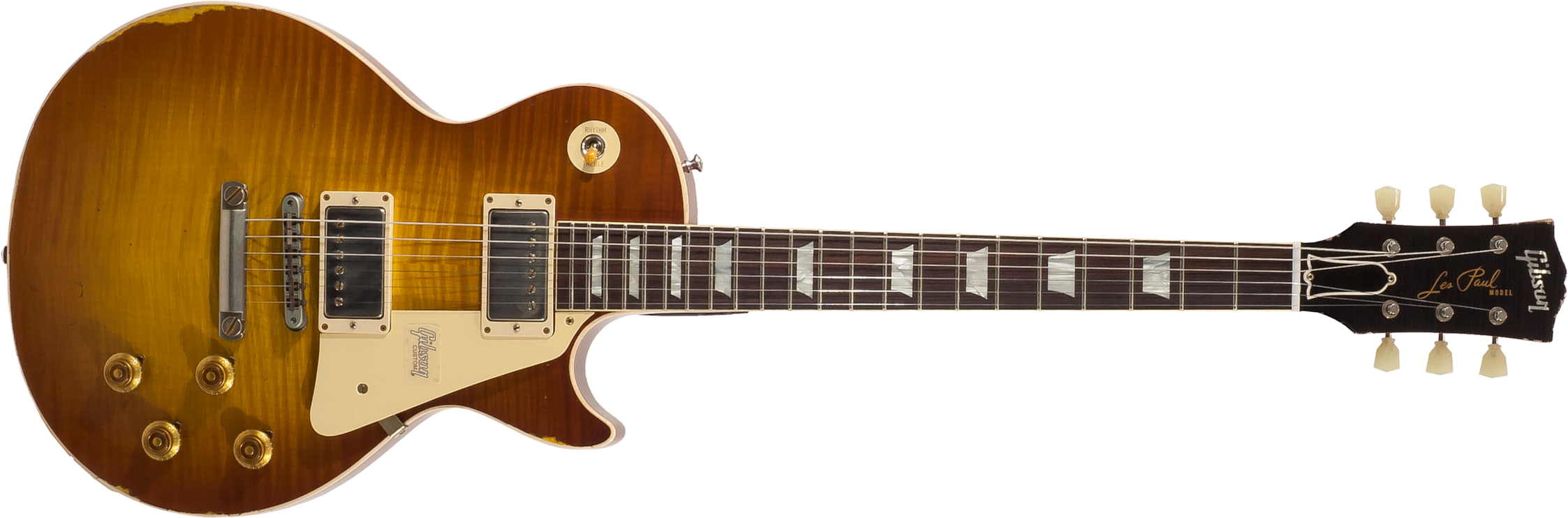 Gibson Custom Shop M2m Les Paul Standard 1959 2h Ht Rw #982192 - Heavy Aged Sunrise Tea Burst - Guitarra eléctrica de corte único. - Main picture