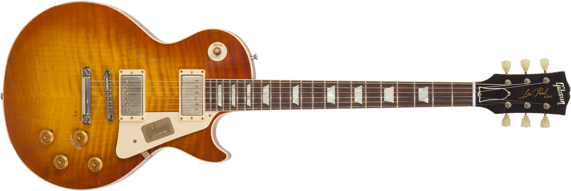 Gibson Custom Shop M2m Les Paul Standard 1959 2h Ht Rw #r961618 - Aged Sunrise Teaburst - Guitarra eléctrica de corte único. - Main picture