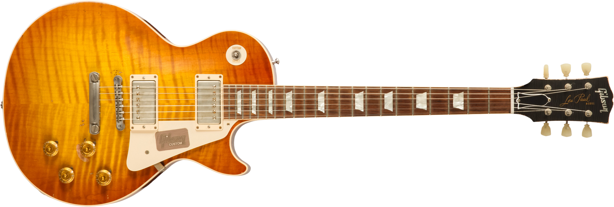 Gibson Custom Shop M2m Les Paul Standard 1959 2h Ht Rw #r961618 - Aged Sunrise Teaburst - Guitarra eléctrica de corte único. - Main picture