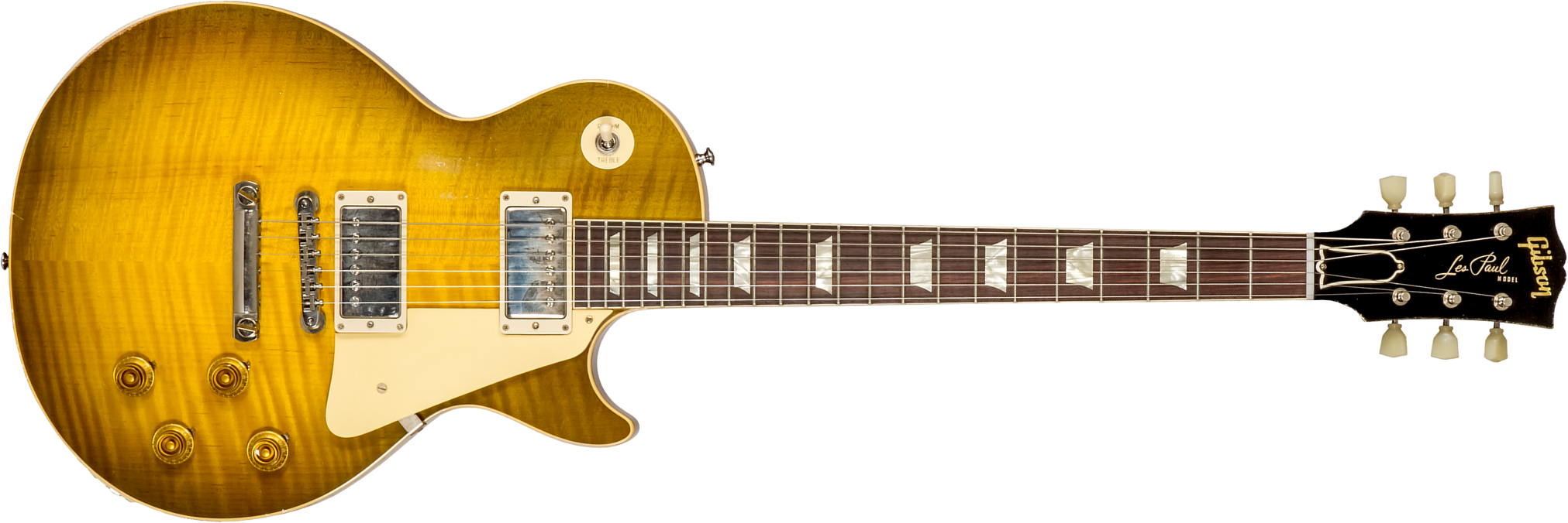 Gibson Custom Shop M2m Les Paul Standard 1959 Reissue 2h Ht Rw #932149 - Murphy Lab Light Aged Green Lemon Burst - Guitarra eléctrica de corte único. 