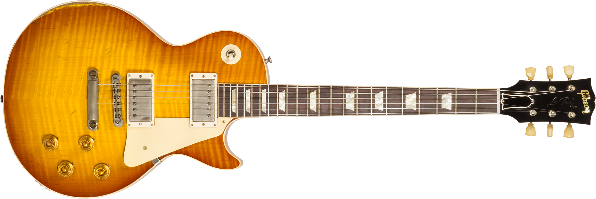 Gibson Custom Shop M2m Les Paul Standard 1959 Reissue 2h Ht Rw #932160 - Murphy Lab Heavy Light Aged Golden Poppy Burst - Guitarra eléctrica de corte 