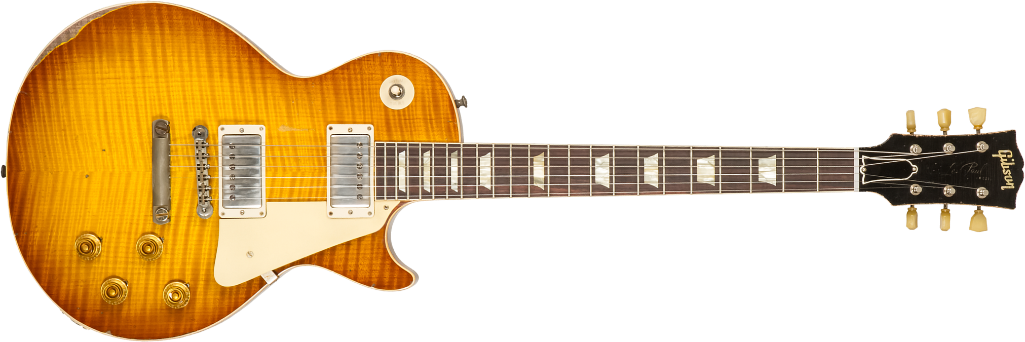 Gibson Custom Shop M2m Les Paul Standard 1959 Reissue 2h Ht Rw #932175 - Murphy Lab Ultra Heavy Aged Golden Poppy Burst - Guitarra eléctrica de corte 