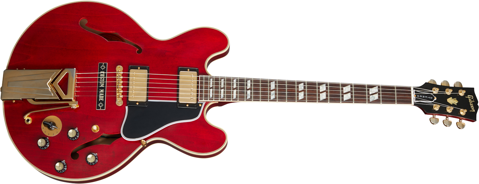 Gibson Custom Shop Marcus King Es345 1962 Sideways Vibrola 2h Trem Rw - Vos Sixties Cherry - Guitarra eléctrica semi caja - Main picture