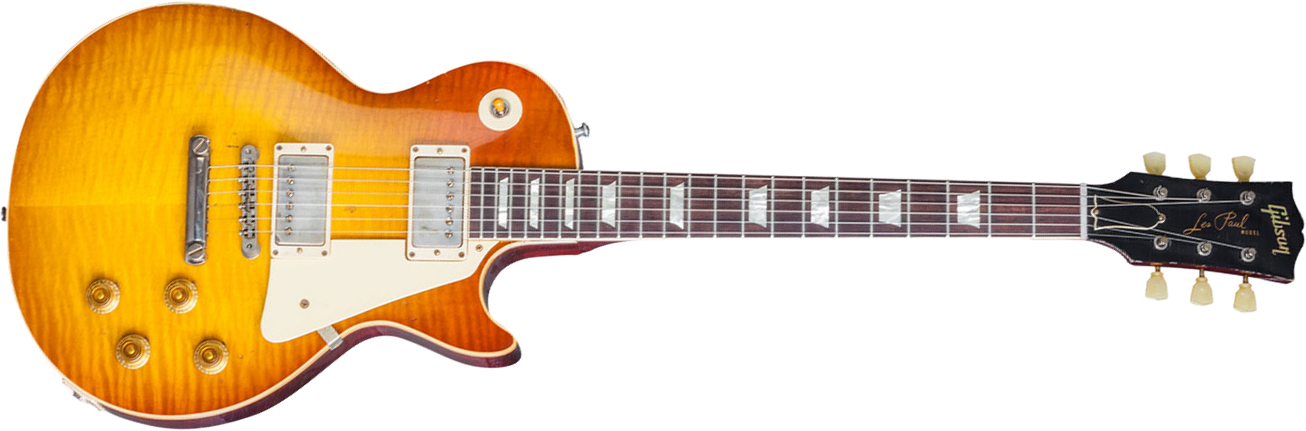 Gibson Custom Shop Mick Ralphs Les Paul Standard 1958 Replica Signature 2h Ht Rw - Aged Ralphs Burst - Guitarra eléctrica de corte único. - Main pictu