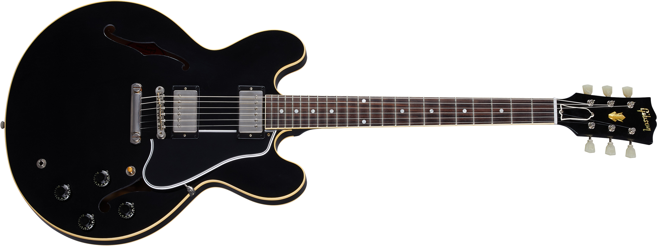 Gibson Custom Shop Murphy Lab Es-335 1959 Reissue 2h Ht Rw - Ultra Light Aged Ebony - Guitarra eléctrica semi caja - Main picture