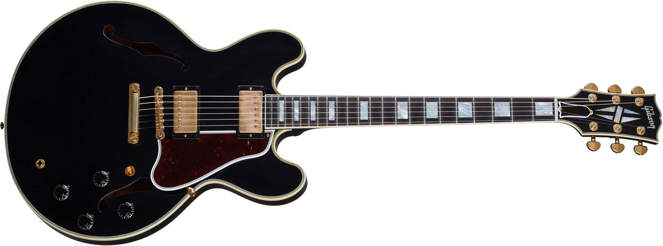 Gibson Custom Shop Murphy Lab Es-355 1959 Reissue Eb 2h Ht Eb - Ultra Light Aged Ebony - Guitarra eléctrica semi caja - Main picture