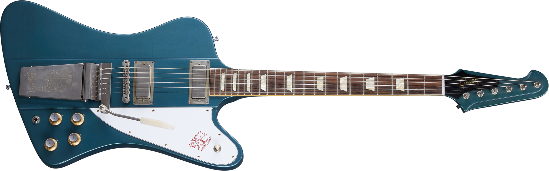 Gibson Custom Shop Murphy Lab Firebird 1963 Maestro Reissue Trem 2mh Rw - Ultra Light Aged Pelham Blue - Guitarra electrica retro rock - Main picture