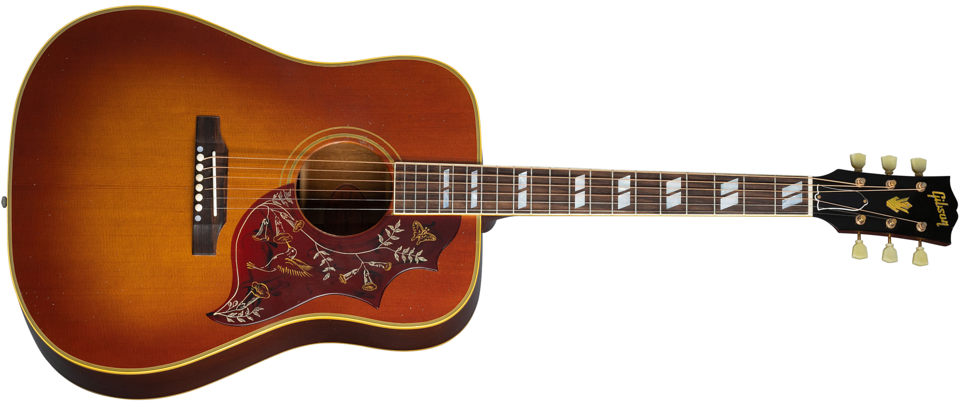 Gibson Custom Shop Murphy Lab Hummingbird 1960 Fixed Bridge Dreadnought Epicea Acajou Rw - Light Aged Cherry Sunburst - Guitarra acústica & electro - 