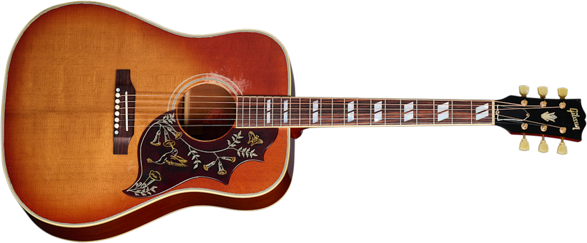 Gibson Custom Shop Murphy Lab Hummingbird 1960 Fixed Bridge Dreadnought Epicea Acajou Rw - Heavy Aged Washed Cherry Sunburst - Guitarra folk - Main pi