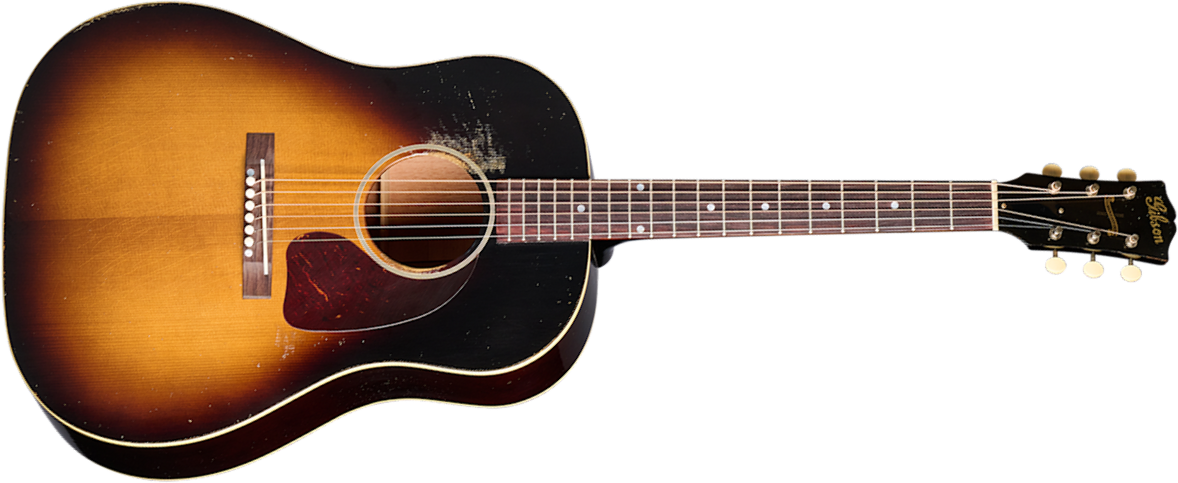 Gibson Custom Shop Murphy Lab J45 1942 Banner Dreadnought Shsc Epicea Acajou Rw - Heavy Aged Vintage Sunburst - Guitarra folk - Main picture