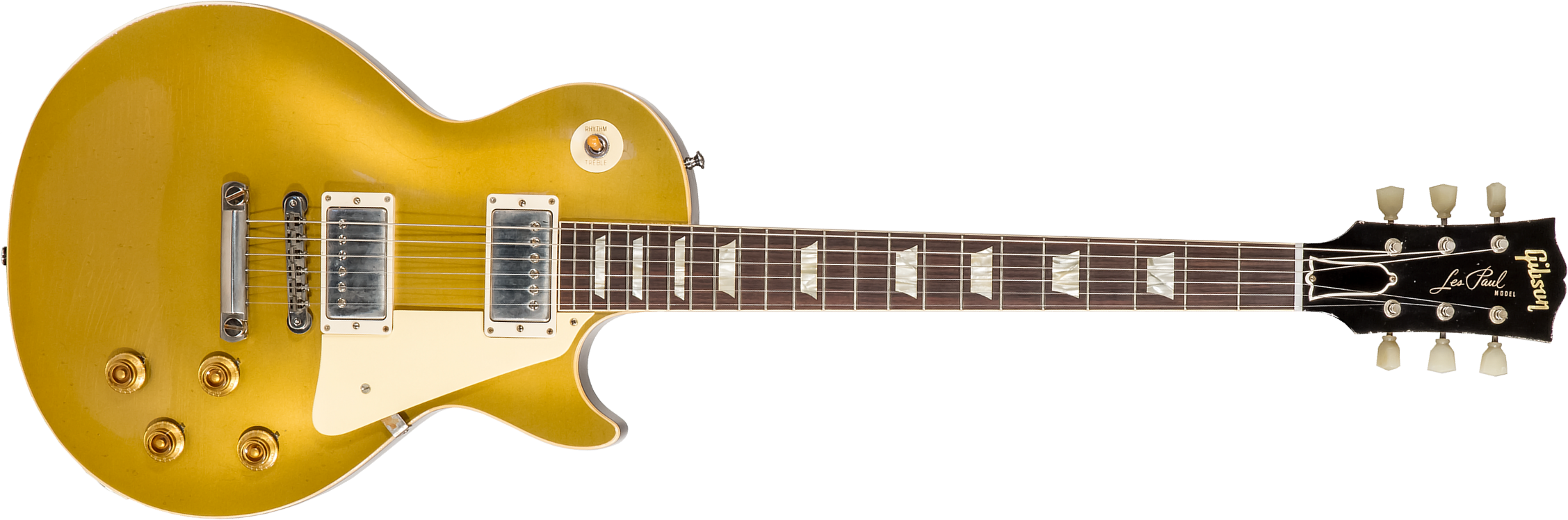 Gibson Custom Shop Murphy Lab Les Paul Goldtop 1957 Reissue 2h Ht Rw #721287 - Light Aged Double Gold With Dark Back - Guitarra eléctrica de corte úni