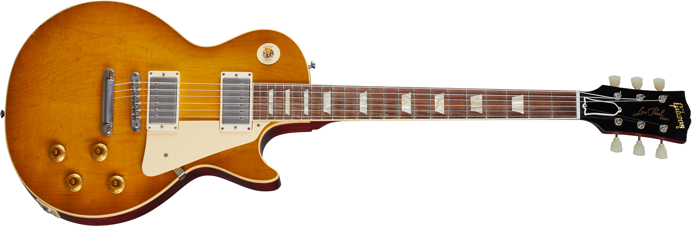 Gibson Custom Shop Murphy Lab Les Paul Standard 1958 Reissue 2h Ht Rw - Light Aged Lemon Burst - Guitarra eléctrica de corte único. - Main picture
