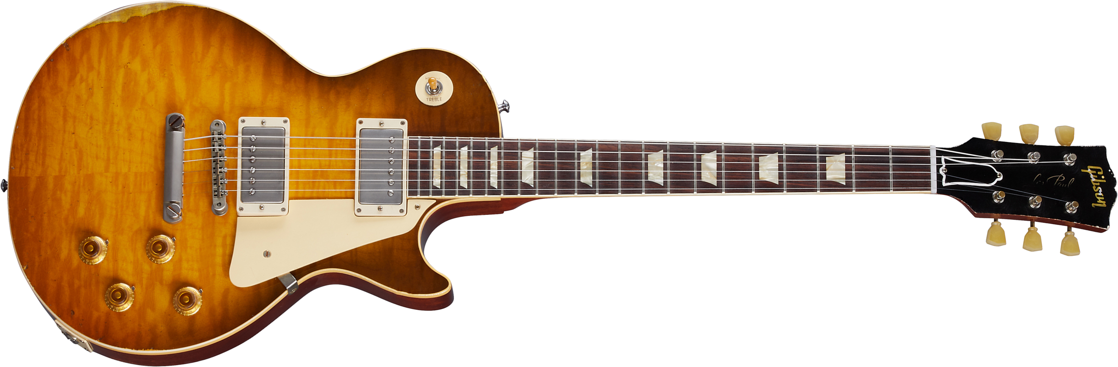Gibson Custom Shop Murphy Lab Les Paul Standard 1959 Reissue 2h Ht Rw - Heavy Aged Green Lemon Fade - Guitarra eléctrica de corte único. - Main pictur