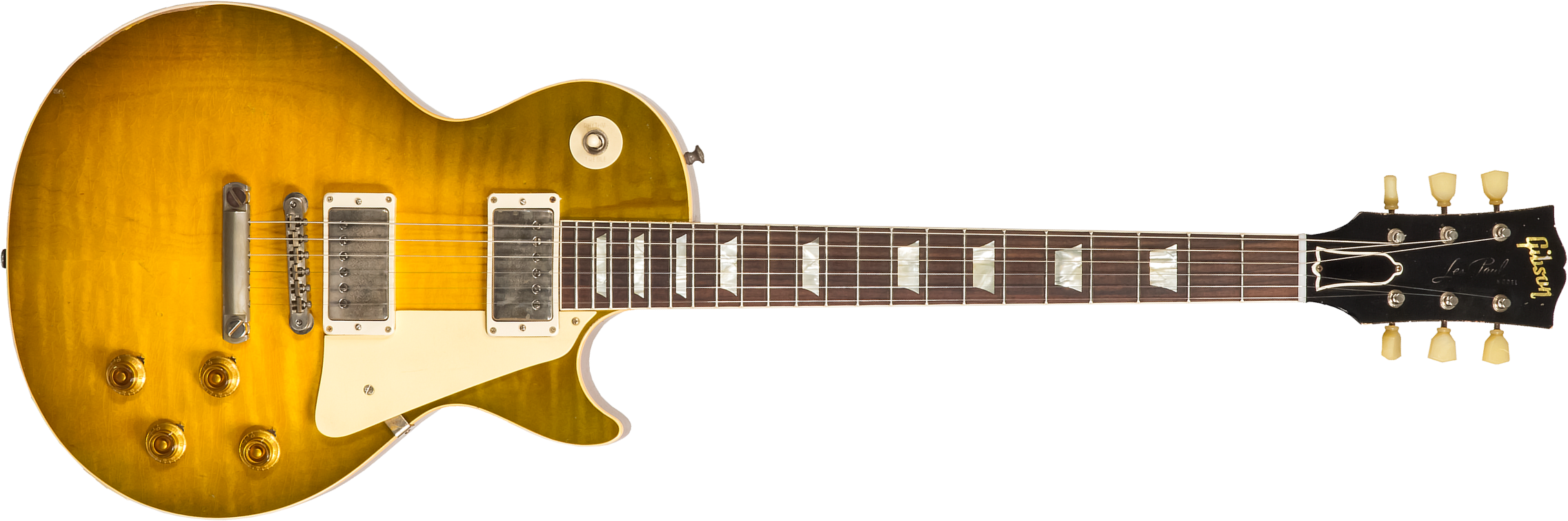 Gibson Custom Shop Murphy Lab Les Paul Standard 1959 Reissue 2h Ht Rw #93515 - Heavy Aged Green Lemon Fade - Guitarra eléctrica de corte único. - Main