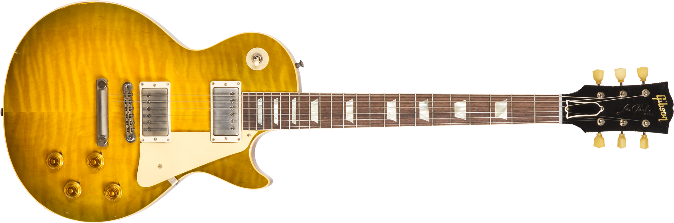 Gibson Custom Shop Murphy Lab Les Paul Standard 1959 Reissue 2h Ht Rw #93718 - Heavy Aged Green Lemon Fade - Guitarra eléctrica de corte único. - Main