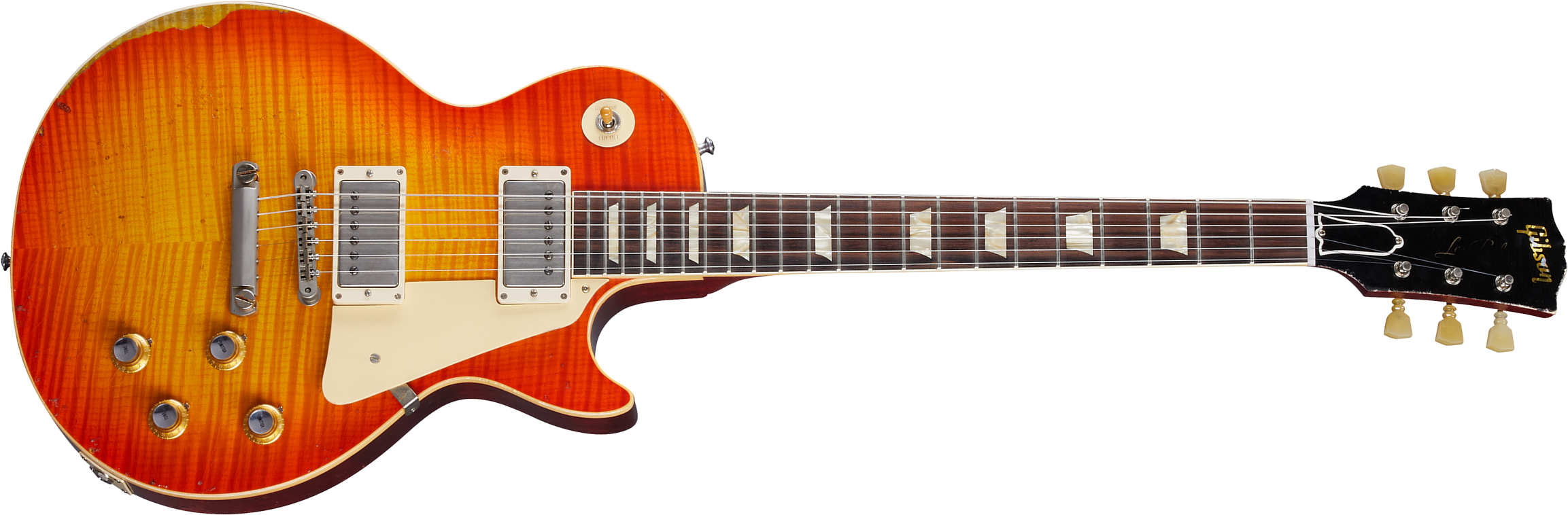 Gibson Custom Shop Murphy Lab Les Paul Standard 1960 Reissue 2h Ht Rw - Heavy Aged Tangerine Burst - Guitarra eléctrica de corte único. - Main picture