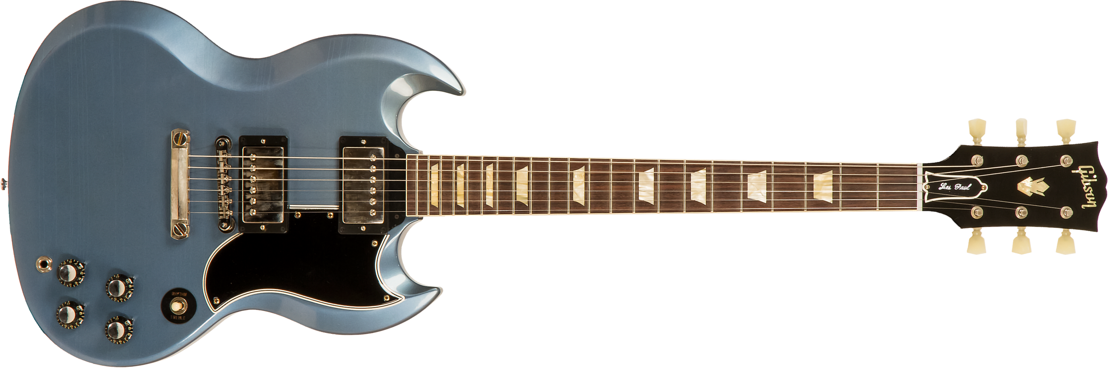Gibson Custom Shop Murphy Lab Sg Standard 1961 Reissue 2h Ht Rw #005822 - Ultra Light Aged Pelham Blue - Guitarra eléctrica de doble corte - Main pict