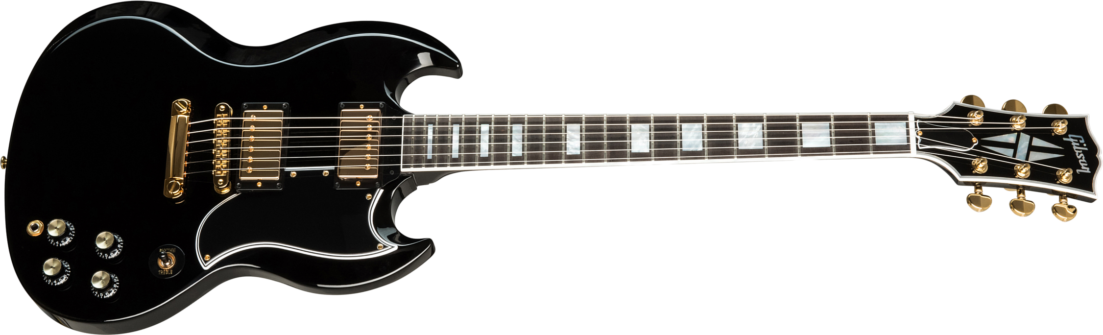 Gibson Custom Shop Sg Custom 2-pickup 2019 2h Ht Eb - Ebony - Guitarra eléctrica de doble corte - Main picture