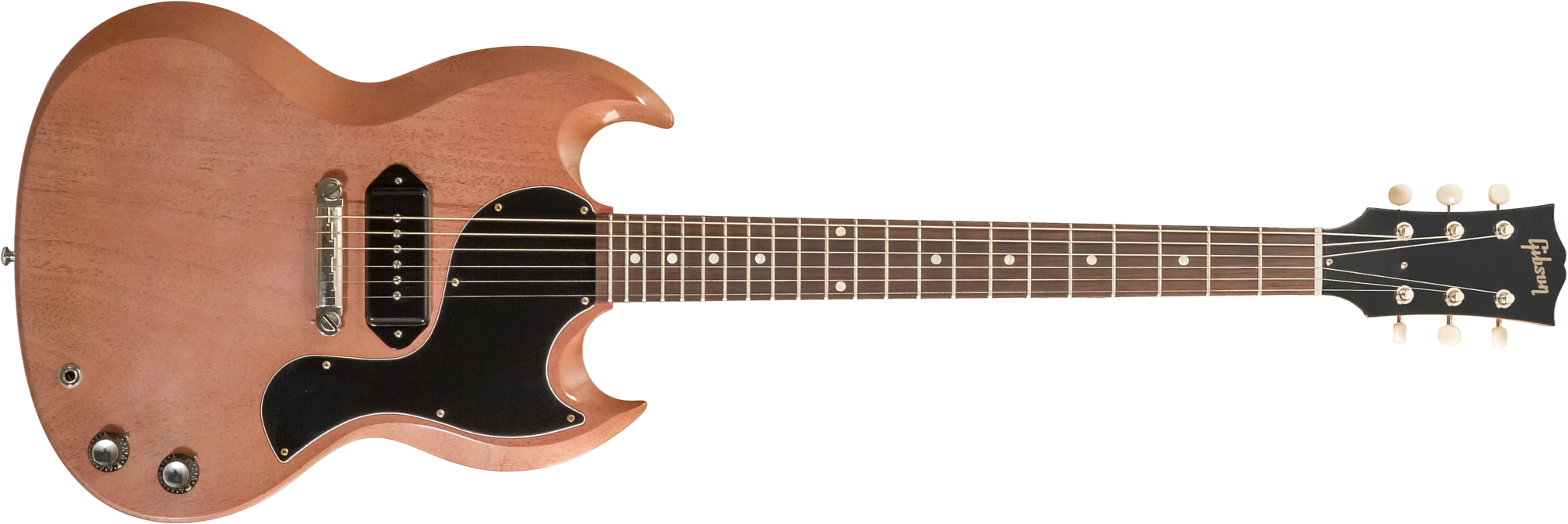 Gibson Custom Shop Sg Junior 1963 Lightning Bar 1s P90 Ht Rw - Vos Tv Heather Poly - Guitarra eléctrica de doble corte - Main picture